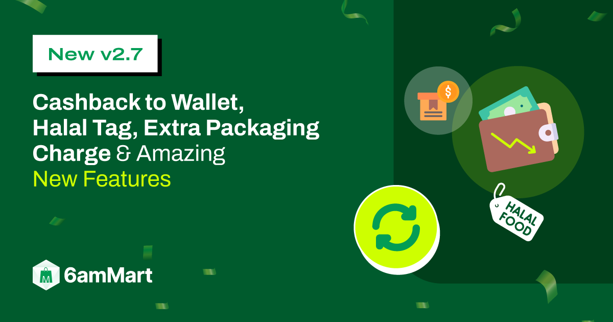 6amMart-v2-7 cashback to wallet and extra packaging-charge