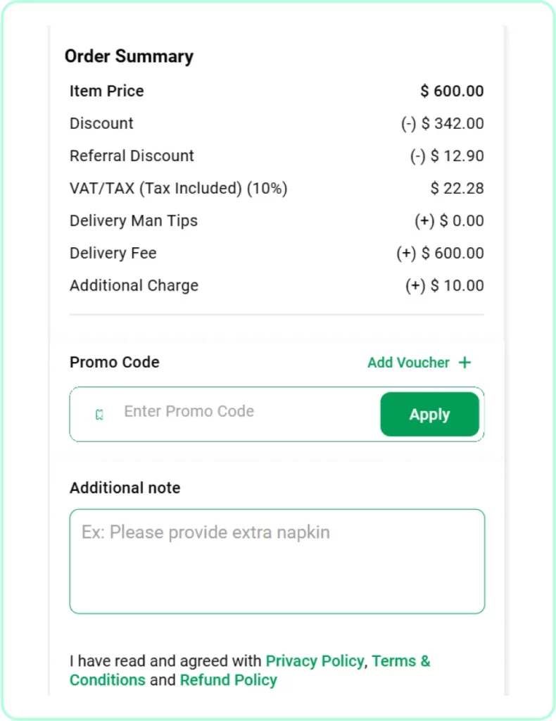 confirming the applied referral discount on their order summary-1
