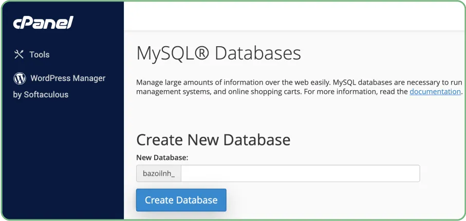 My SQL Database Setup