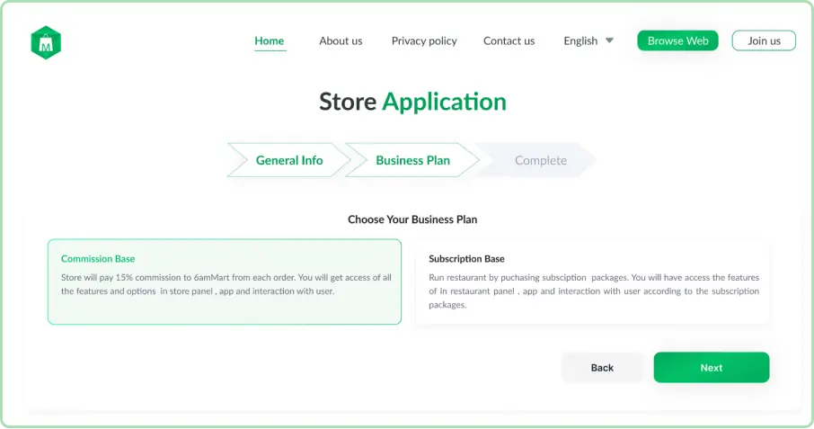 5-store- subscription base signup