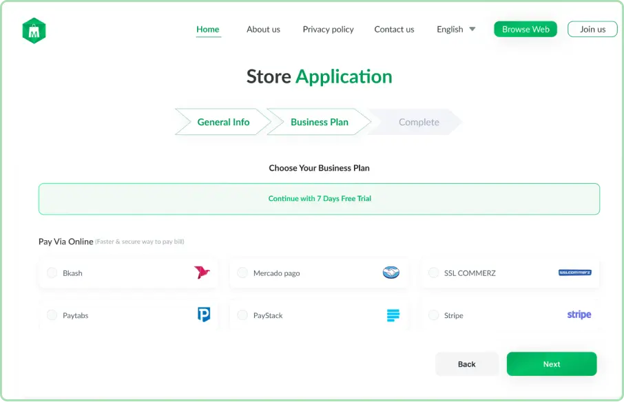 7-store application - free tiral