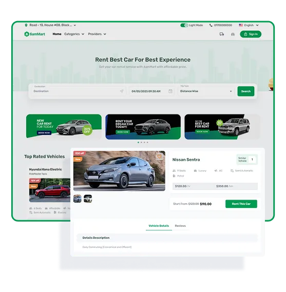 Car Rental Software Rental Website