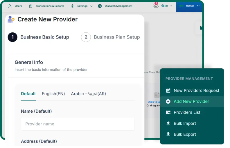 Onboard Multiple Rental Service Providers