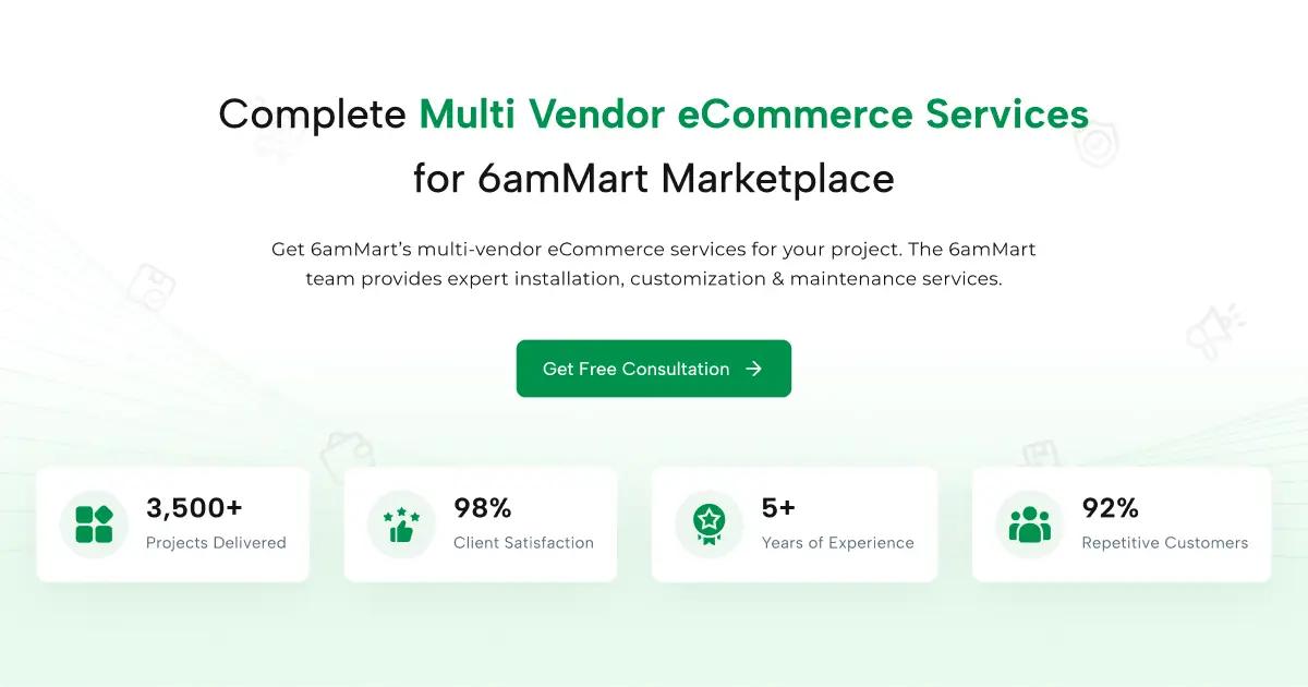 Complete Multi Vendor eCommerce Services | 6amMart