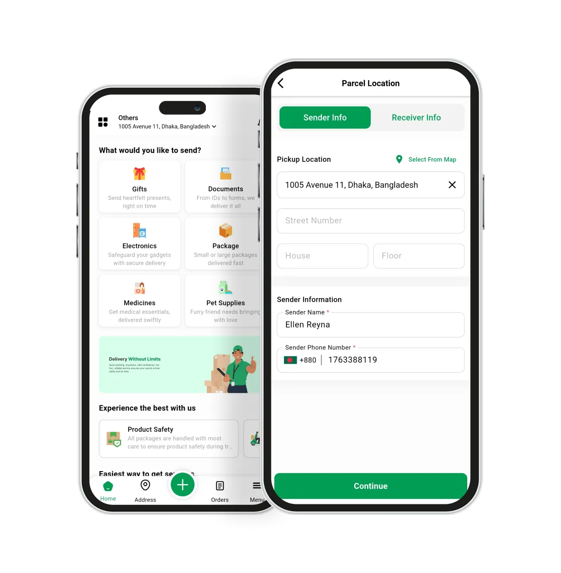 Customer App Parcel Delivery App