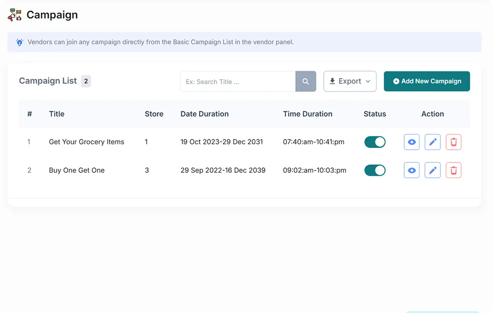 6amMart Promotions and Campaigns Management for Vendor Marketplaces