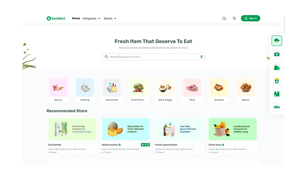 6amMart React Website Storefront for Online Buyers