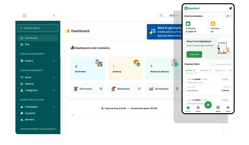 6amMart Vendor Panel and App for Seller Management