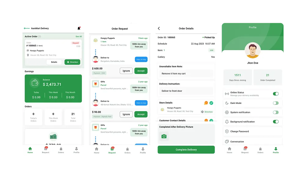 6amMart Deliveryman Mobile App for Last-Mile Delivery Management